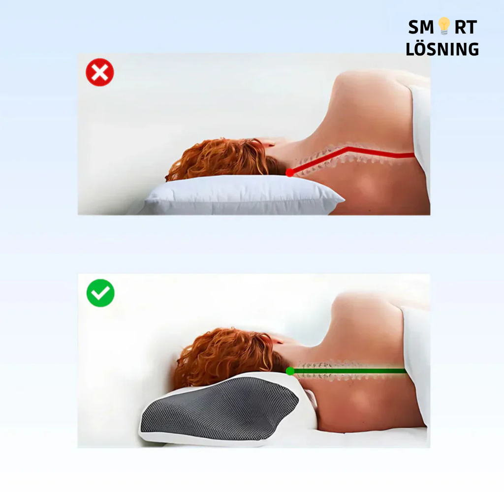 SovBättre - Ergonomisk foam kudde för bättre sömn och stöd till nacke.
